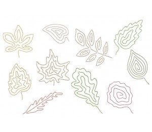 Stickserie - Herbstblätter Line Art